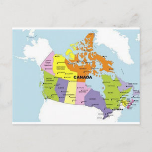 Karte von Kanada Postkarte