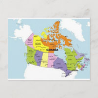 Karte von Kanada Postkarte