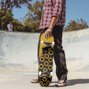 Karte von Katzen Gesicht Skateboard