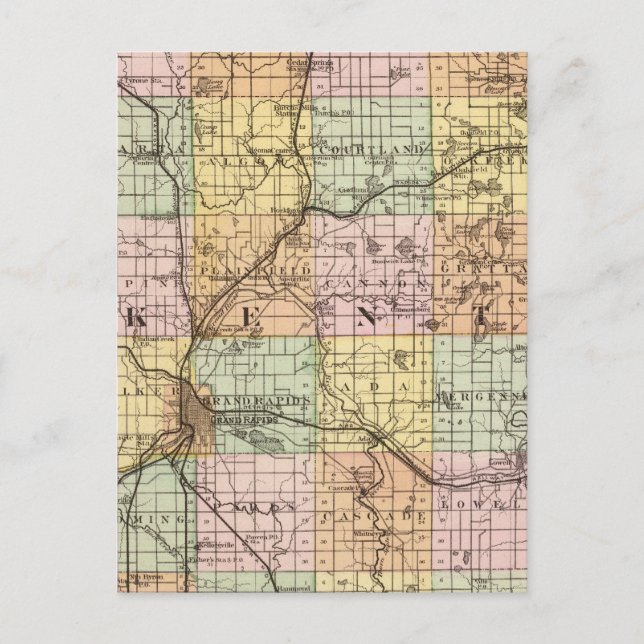 Karte von Kent Landkreis, Michigan (Vorderseite)