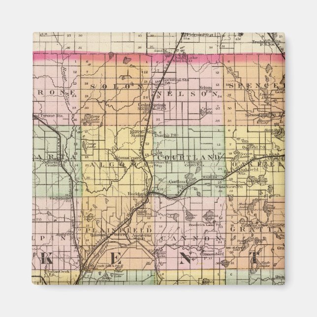 Karte von Kent Landkreis, Michigan Magnet (Vorne)
