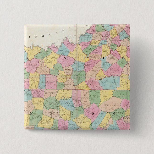Karte von Kentucky & Tennessee Button (Vorderseite)