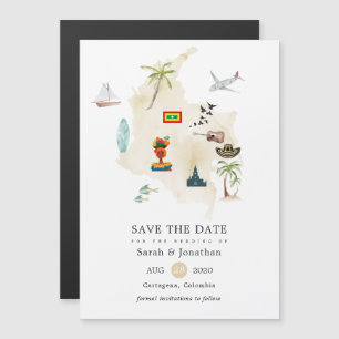 Karte von Kolumbien Cartagena Destination Hochzeit
