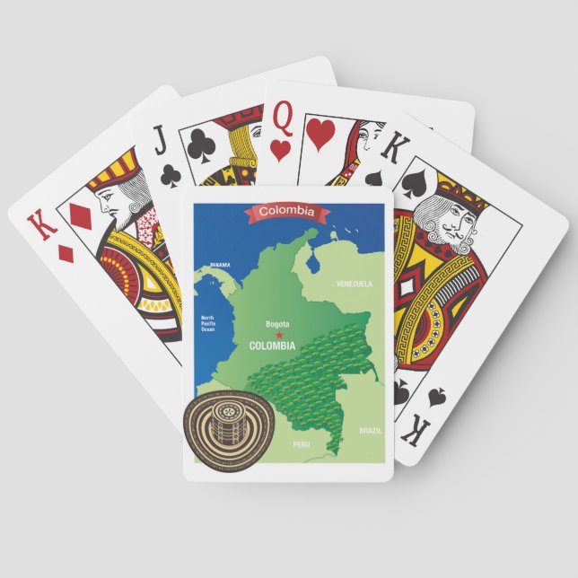 Karte von Kolumbien Spielkarten (Rückseite)