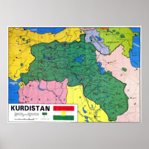 Karte von Kurdistan Poster