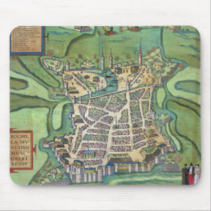 Karte von La Rochelle, von 'Civitates Orbis Mousepad