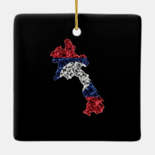 Karte von Laos, Karte der Polygonalen Maschenöffn Keramikornament