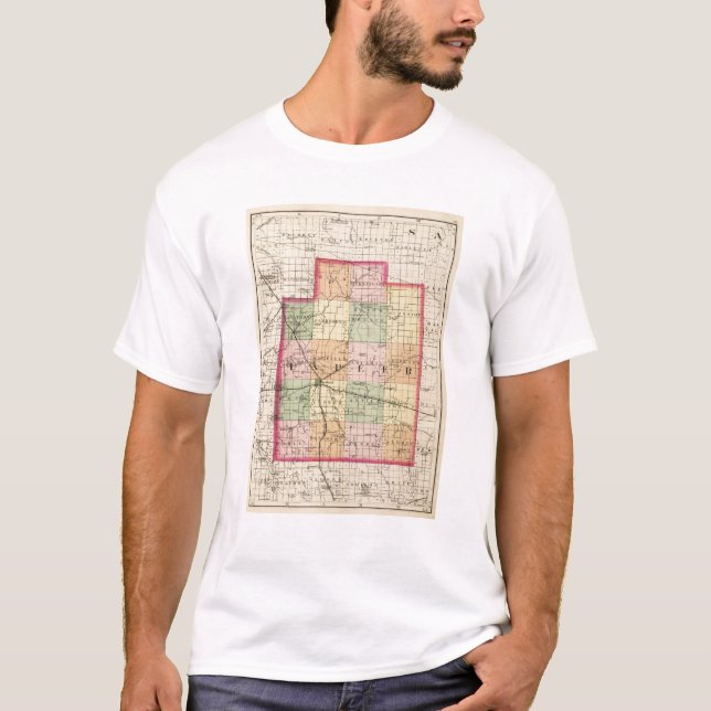 Karte von Lapeer County, Michigan T-Shirt (Vorderseite)