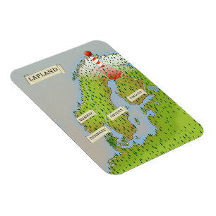 Karte von Lappland Magnet