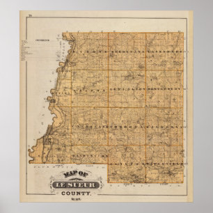 Karte von Le Sueur County, Minnesota Poster