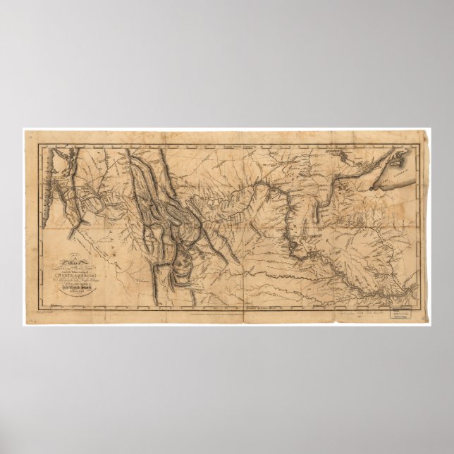 Karte von Lewis & Clark's Across Western America 1 Poster (Vorne)