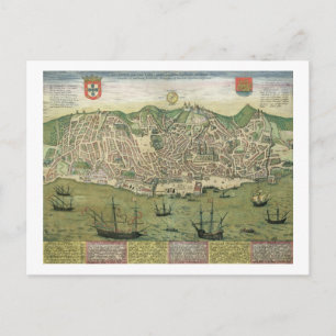 Karte von Lissabon, von "Civitates Orbis Terrarum"