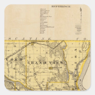 Karte von Louisa County, Staat von Iowa Quadratischer Aufkleber