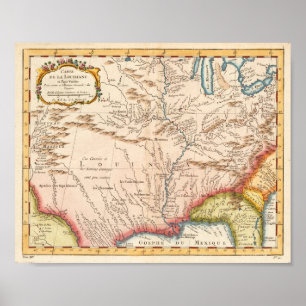 Karte von Louisiana 1760 Poster