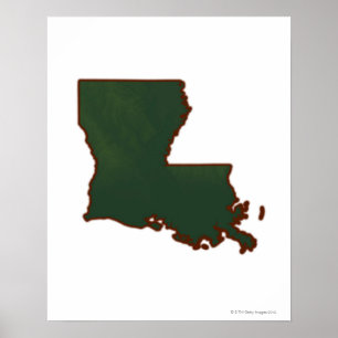Karte von Louisiana Poster