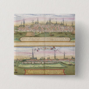 Karte von Lübeck und von Hamburg, von 'Civitates Button