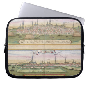 Karte von Lübeck und von Hamburg, von 'Civitates Laptopschutzhülle