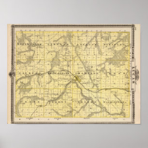 Karte von Lucas County, Staat von Iowa Poster