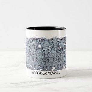 Karte von lustiger Elefantenfamilie Zweifarbige Tasse