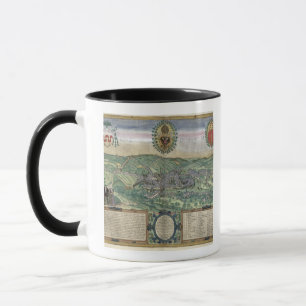 Karte von Lüttich, von "Civitates Orbis Terrarum" Tasse