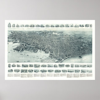 Karte von Lynn, Massachusetts von 1916 Poster