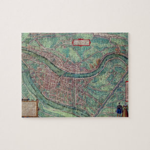 Karte von Lyon, von "Civitates Orbis Terrarum"