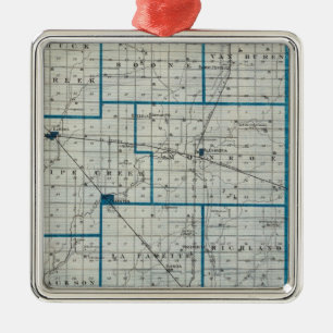 Karte von Madison County Ornament Aus Metall
