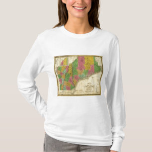 Karte von Maine, von New Hampshire und von Vermont T-Shirt