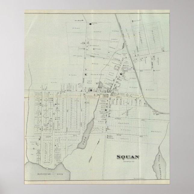 Karte von Manasquan, New Jersey Poster (Vorne)