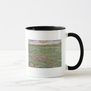 Karte von Mantua, von "Civitates Orbis Terrarum" Tasse
