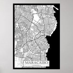 Karte von Maracaibo Venezuela Poster