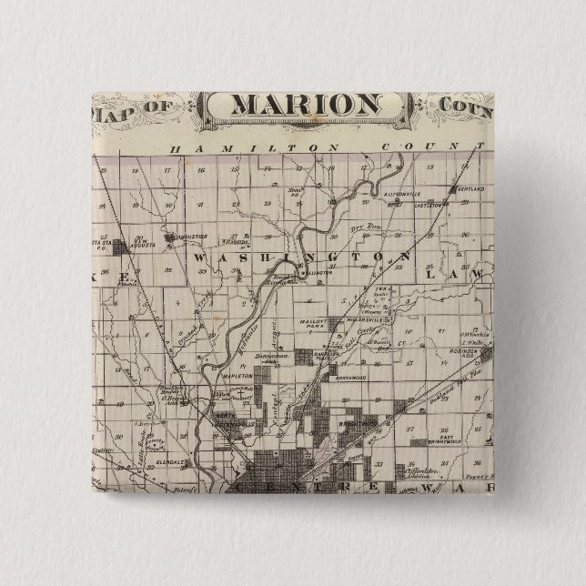 Karte von Marion Landkreis 2 Button (Vorderseite)