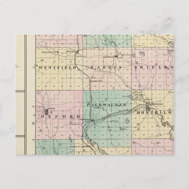Karte von Marquette Landkreis & Westfield (Vorderseite)