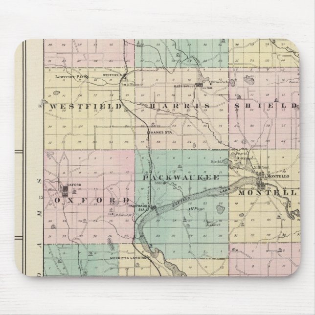 Karte von Marquette Landkreis & Westfield Mousepad (Vorne)