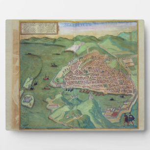 Karte von Marseille, von 'Civitates Orbis Terrarum Fotoplatte
