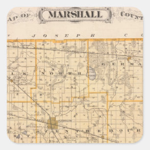 Karte von Marshall County Quadratischer Aufkleber