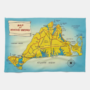 Karte von Martha's Vineyard Geschirrtuch