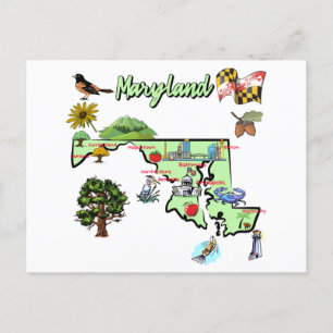Karte von Maryland Staat, USA, Großstädte