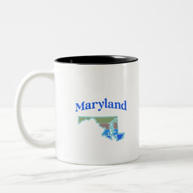 Karte von Maryland Zweifarbige Tasse (Links)