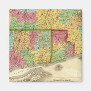 Karte von Massachusetts Connecticut und Rhode Isla Magnet