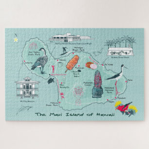 Karte von Maui, Hawaii Jigsaw Puzzle