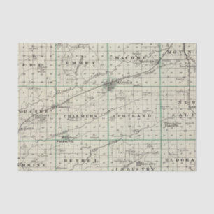 Karte von McDonough County, Rushville Seidenpapier