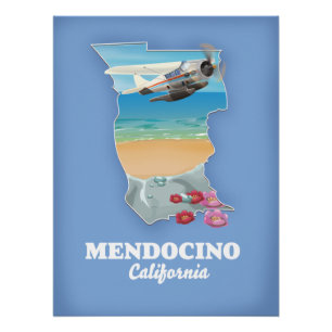 Karte von Mendocino Kalifornien Poster