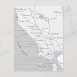 Karte von Mendocino nach San Francisco Postkarte