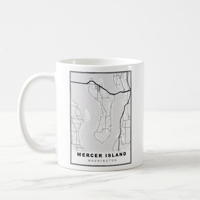 Karte von Mercer Island Kaffeetasse (Links)