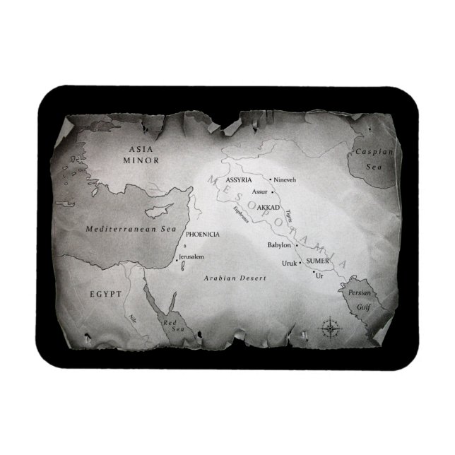 KARTE VON MESOPOTAMIA Magnet 3"x4" (Horizontal)