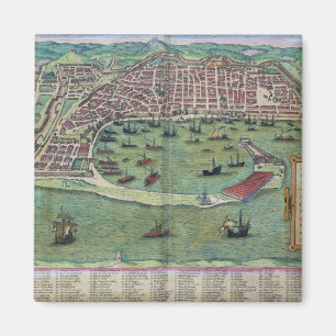Karte von Messina, von "Civitates Orbis Terrarum" Magnet