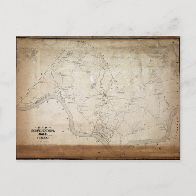 Karte von Methuen Massachusetts im Jahr 1846 (Vorderseite)