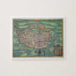Karte von Metz, von "Civitates Orbis Terrarum"