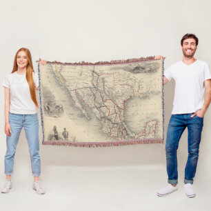 Karte von Mexiko, von Kalifornien und von Texas Decke
